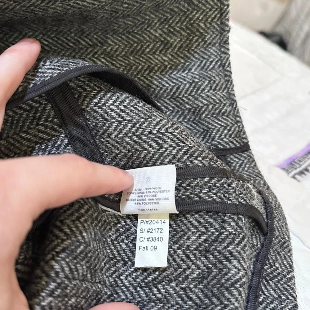 Martin + Osa Sport Coat Grey Herringbone Wool Blazer Fall 09 L 41/42